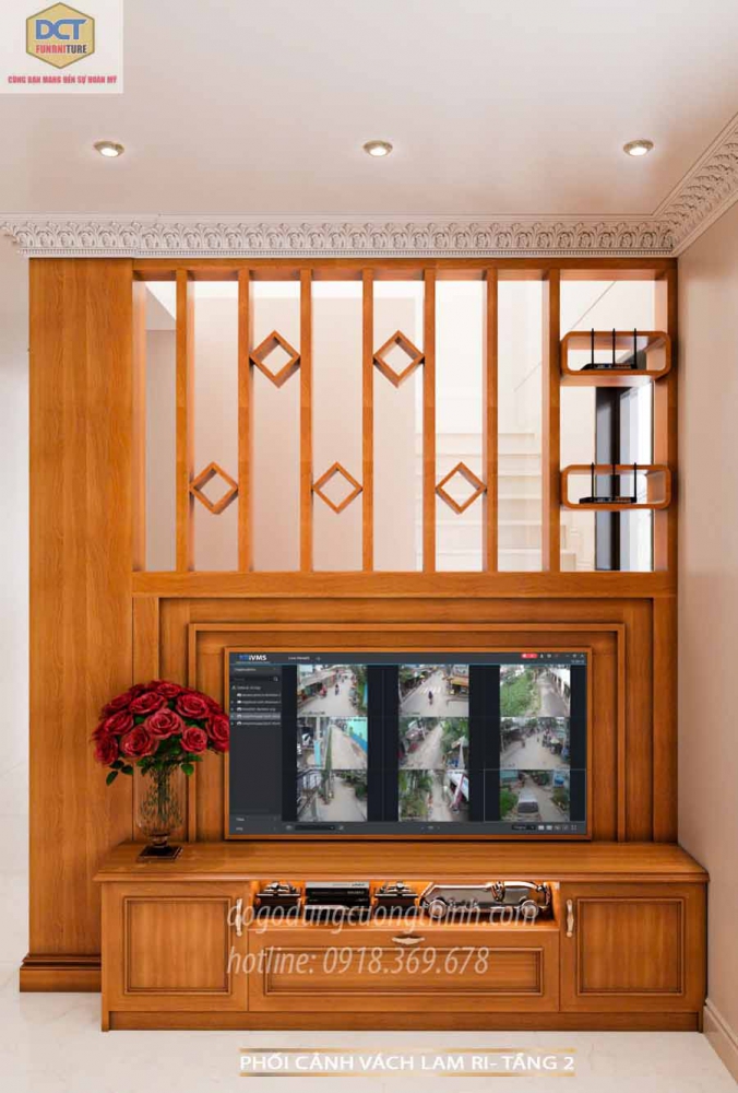 Tủ tivi gỗ gõ đỏ TV36GD